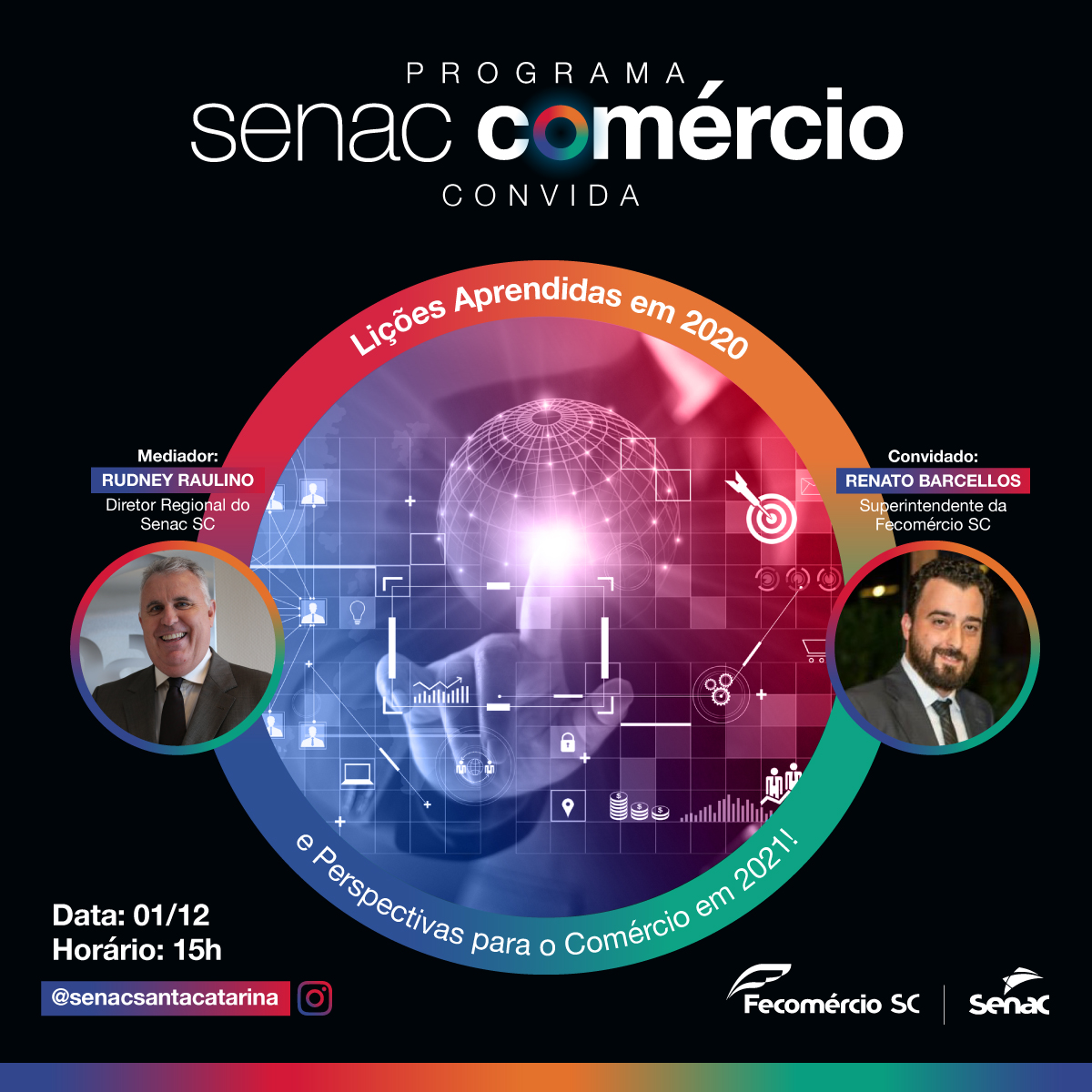 Post Live Renato Barcellos Senac Com&eacute;rcio - Lives nos dias 1 e 2 de dezembro encerram ciclo com mais de 70 eventos do programa Senac Com&eacute;rcio
