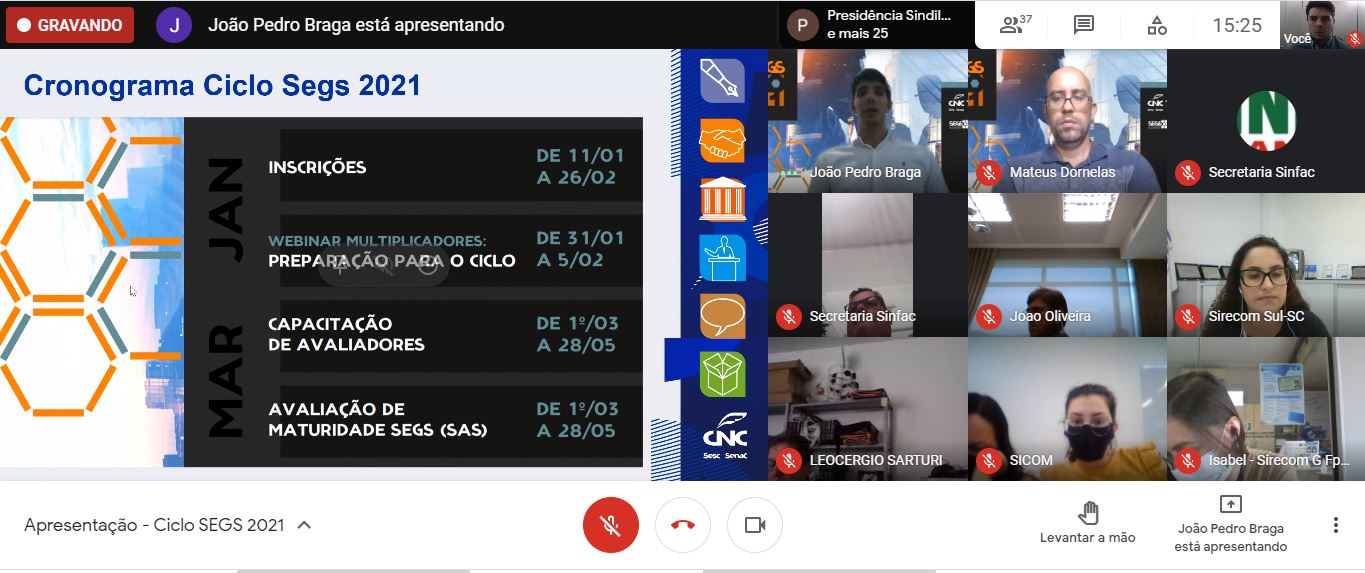 Fecomércio SC abre o Ciclo 2021 do Segs Registro da Reunião - Fecomércio SC abre o Ciclo 2021 do Segs