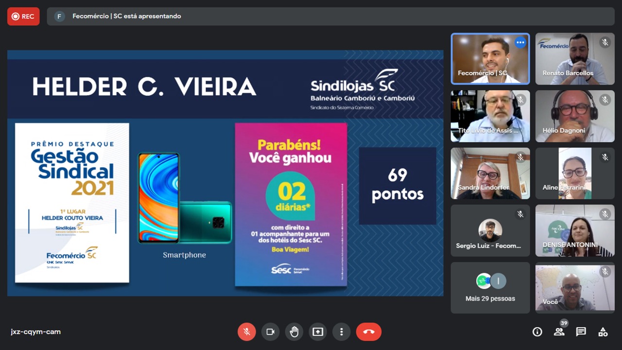 Fecomércio SC entrega Prêmio Destaque Gestão Sindical 2021 Premio SEgs - Fecomércio SC entrega Prêmio Destaque Gestão Sindical 2021