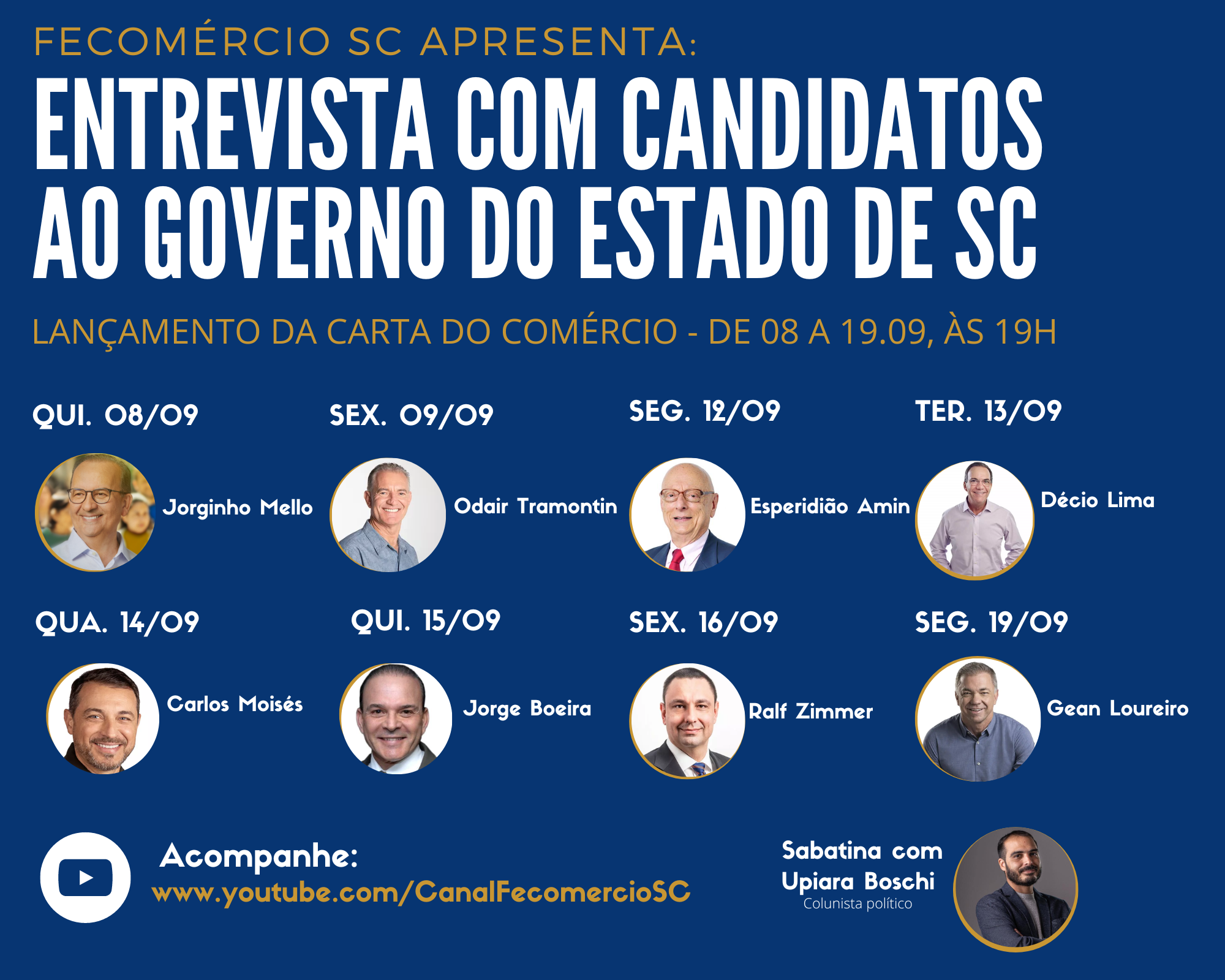 Fecomércio SC apresenta Carta do Comércio e faz sabatina com candidatos ao governo do Estado Arte das entrevistas - Fecomércio SC apresenta Carta do Comércio e faz sabatina com candidatos ao governo do Estado